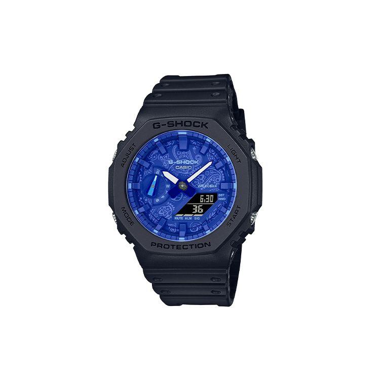 G-Shock Hard Collision X Cashew Flower Theme Classic Shock Resistant 200M Waterproof Quartz Movement Resin Strap Men watches Blue GA-2100BP-1APR Black
G-Shock Hard Collision X Cashew Flower Theme Classic Shock Resistant 200M Waterproof Quartz Movement Resin Strap Men watches Blue GA-2100BP-1APR Black