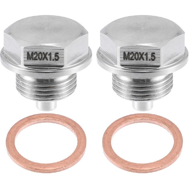 Vehicle Engine Magnetic Oil Drain Plug M24x1.5 Stainless Steel with Copper Washer (Pack of 2) M20x1.5
Vehicle Engine Magnetic Oil Drain Plug M24x1.5 Stainless Steel with Copper Washer (Pack of 2) M20x1.5