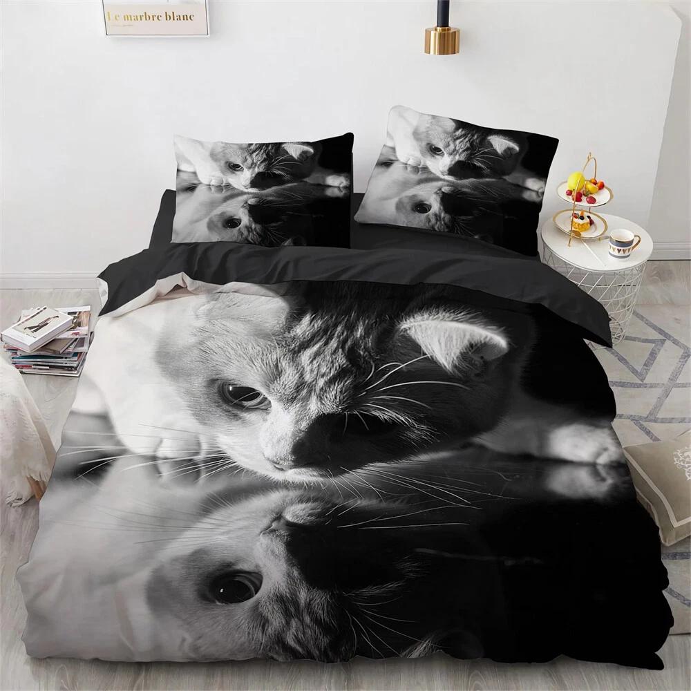 Monochrome Cat Reflection Bedding Set, Soft Duvet Cover, Artistic Bed Cover & Home Decor, Lovely Gift for Single/Double/Queen/King Size Beds Baby 100x135cm
Monochrome Cat Reflection Bedding Set, Soft Duvet Cover, Artistic Bed Cover & Home Decor, Lovely Gift for Single/Double/Queen/King Size Beds Baby 100x135cm