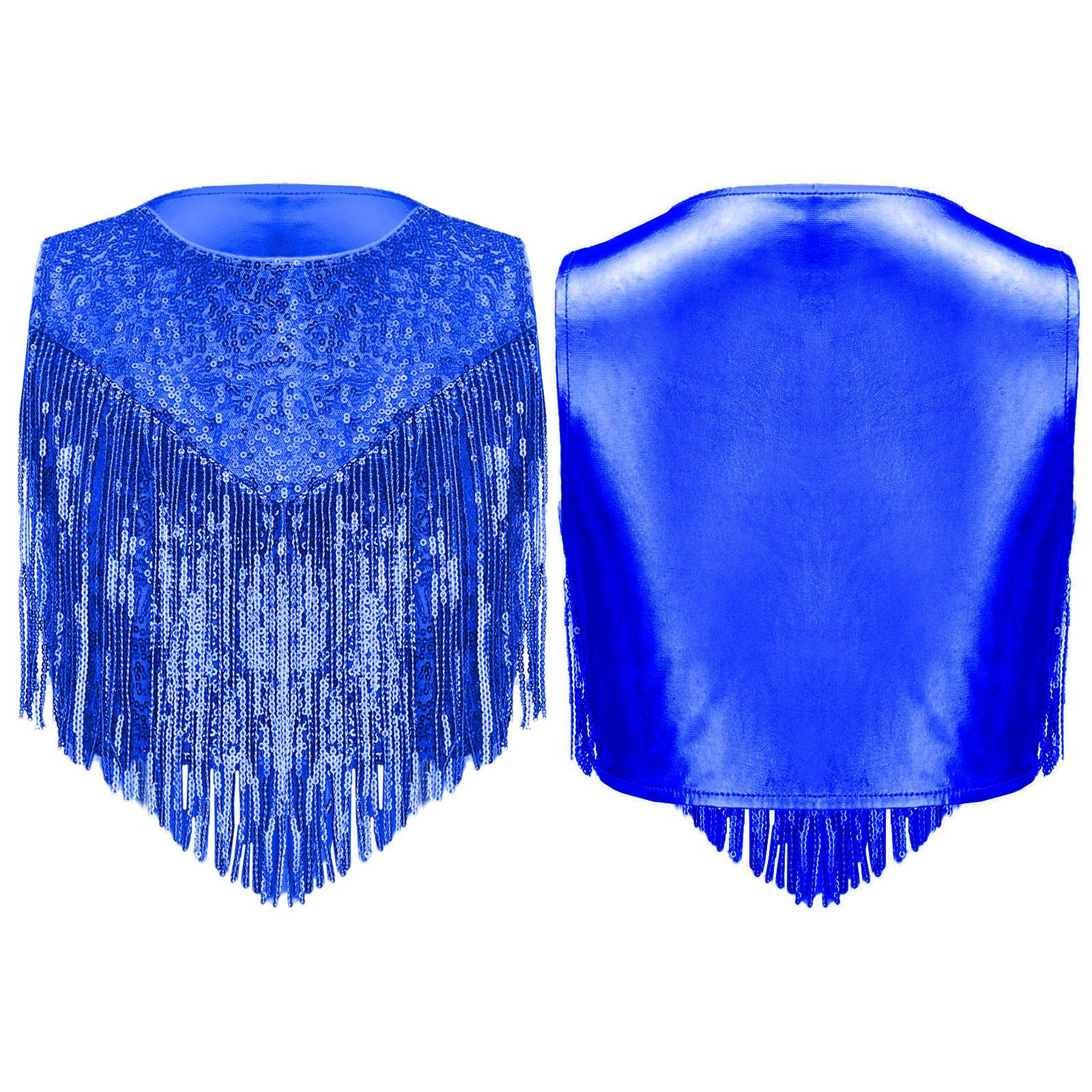 Girls 70s Disco Costume Shiny Sequins Round Neck Metallic Gloss Sleeveless Top 5-6 Years королівський синій колір
Girls 70s Disco Costume Shiny Sequins Round Neck Metallic Gloss Sleeveless Top 5-6 Years королівський синій колір