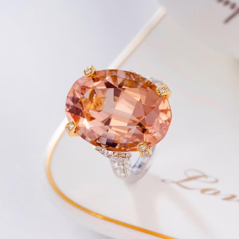 Champagne Morganite Open Ring with Colorful Gemstones Elegant Adjustable Statement Jewelry for Women
Champagne Morganite Open Ring with Colorful Gemstones Elegant Adjustable Statement Jewelry for Women