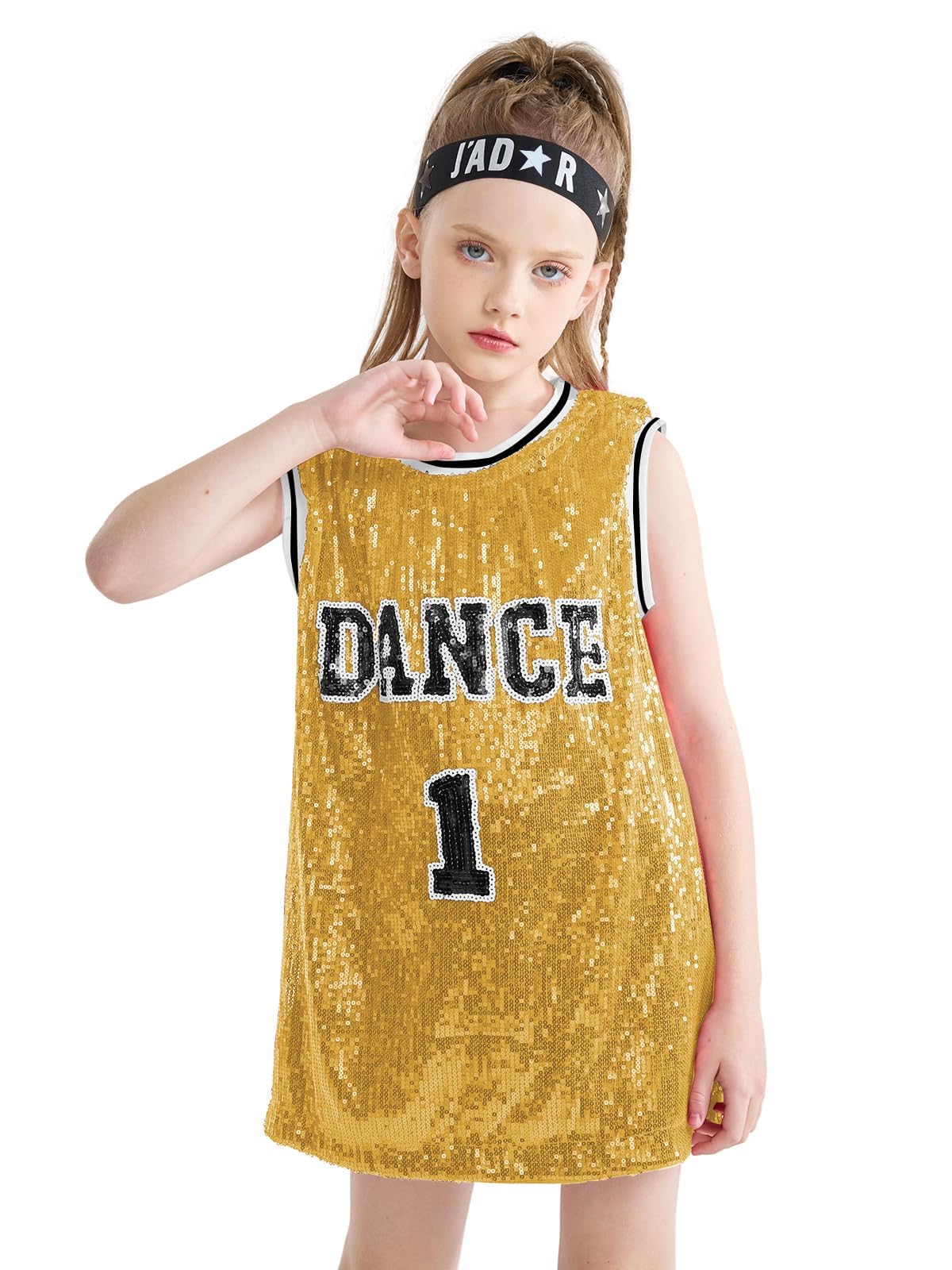 LOLANTA Kids Girls Sleeveless Sequined Dance Costume with Rhinestone High Socks, Gold, Size 120, for Recitals and Stage Performances
LOLANTA Kids Girls Sleeveless Sequined Dance Costume with Rhinestone High Socks, Gold, Size 120, for Recitals and Stage Performances