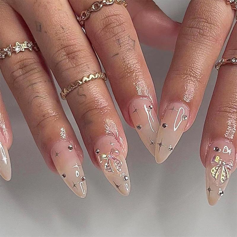 Medium Long Ice Transparent Bow Star Nail Art Tips - Sweet Cool Style False Nails with Jelly Glue Glue Type
Medium Long Ice Transparent Bow Star Nail Art Tips - Sweet Cool Style False Nails with Jelly Glue Glue Type
