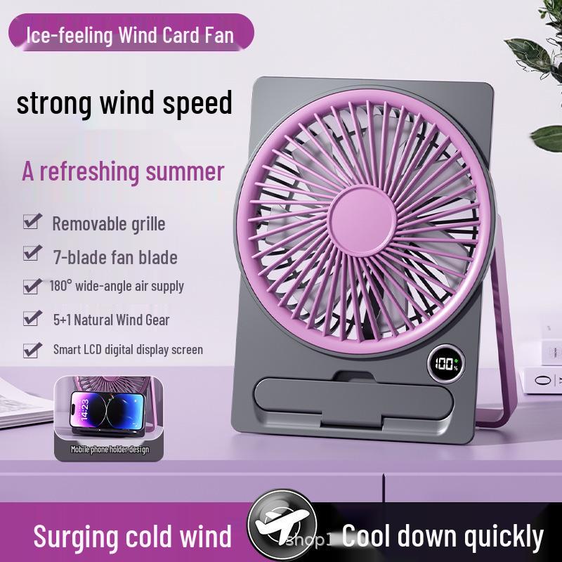 2026 Ultra-Thin USB Rechargeable Desktop Fan: Compact, Strong Wind, Mini Circulation Design Purple 5+1 Natural Wind - Digital Display
2026 Ultra-Thin USB Rechargeable Desktop Fan: Compact, Strong Wind, Mini Circulation Design Purple 5+1 Natural Wind - Digital Display