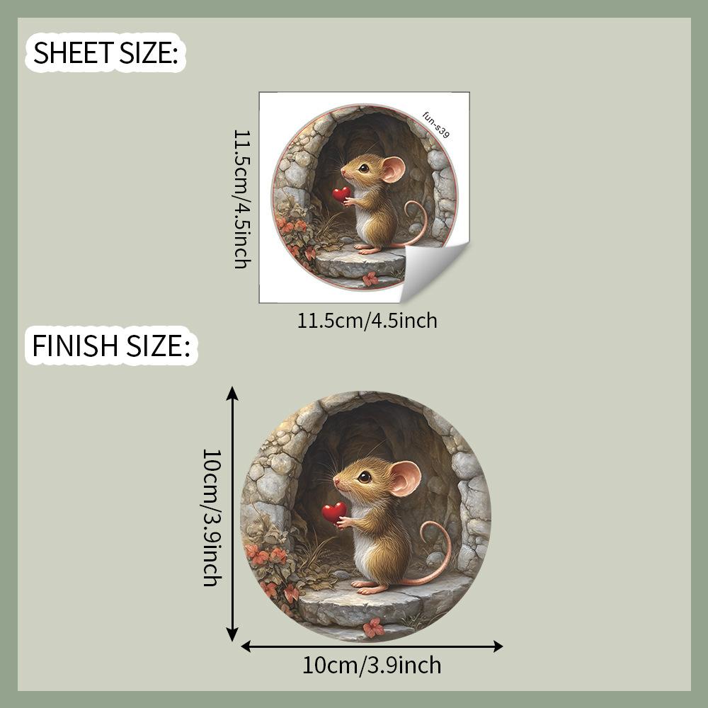 Комбинация Мультяшный День Святого Валентина Мышиная Нора Сделай Сам Спальня Гостиная Украшение для Дома Наклейки на Стену 11.5*11.5CM/fun-s39