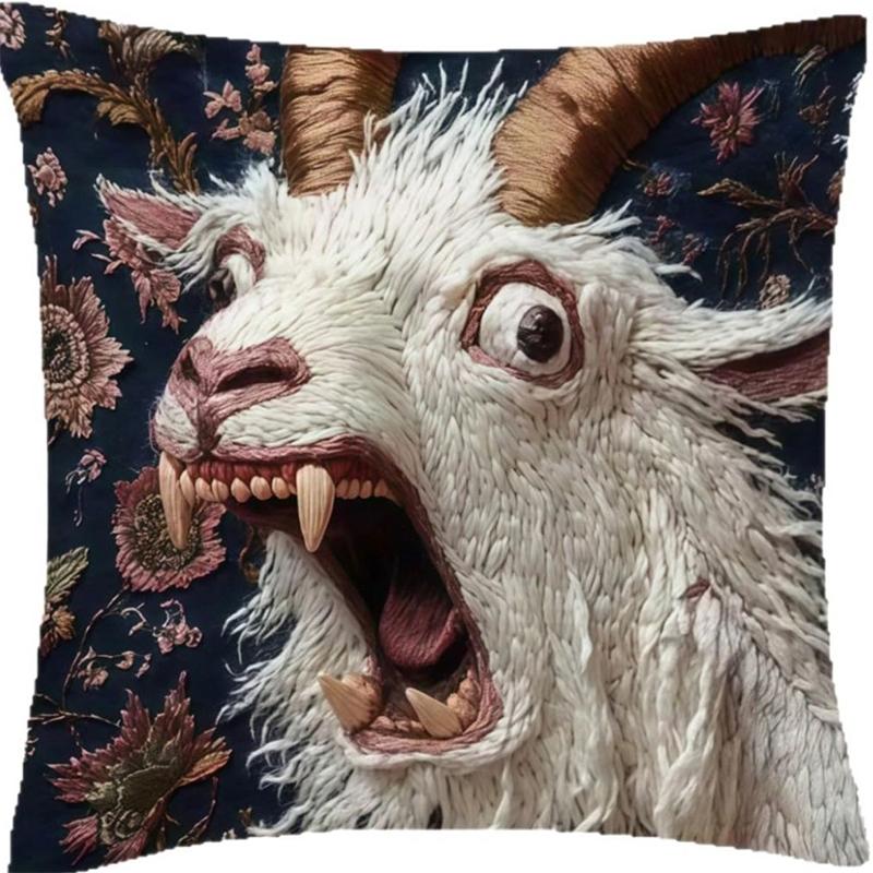Screaming Goat Sofa Cushion Pillowcase Sofa Living Room Decoration Imitation Embroidery Short Plush Pet Themed Household Decoration 450*450mm
Screaming Goat Sofa Cushion Pillowcase Sofa Living Room Decoration Imitation Embroidery Short Plush Pet Themed Household Decoration 450*450mm