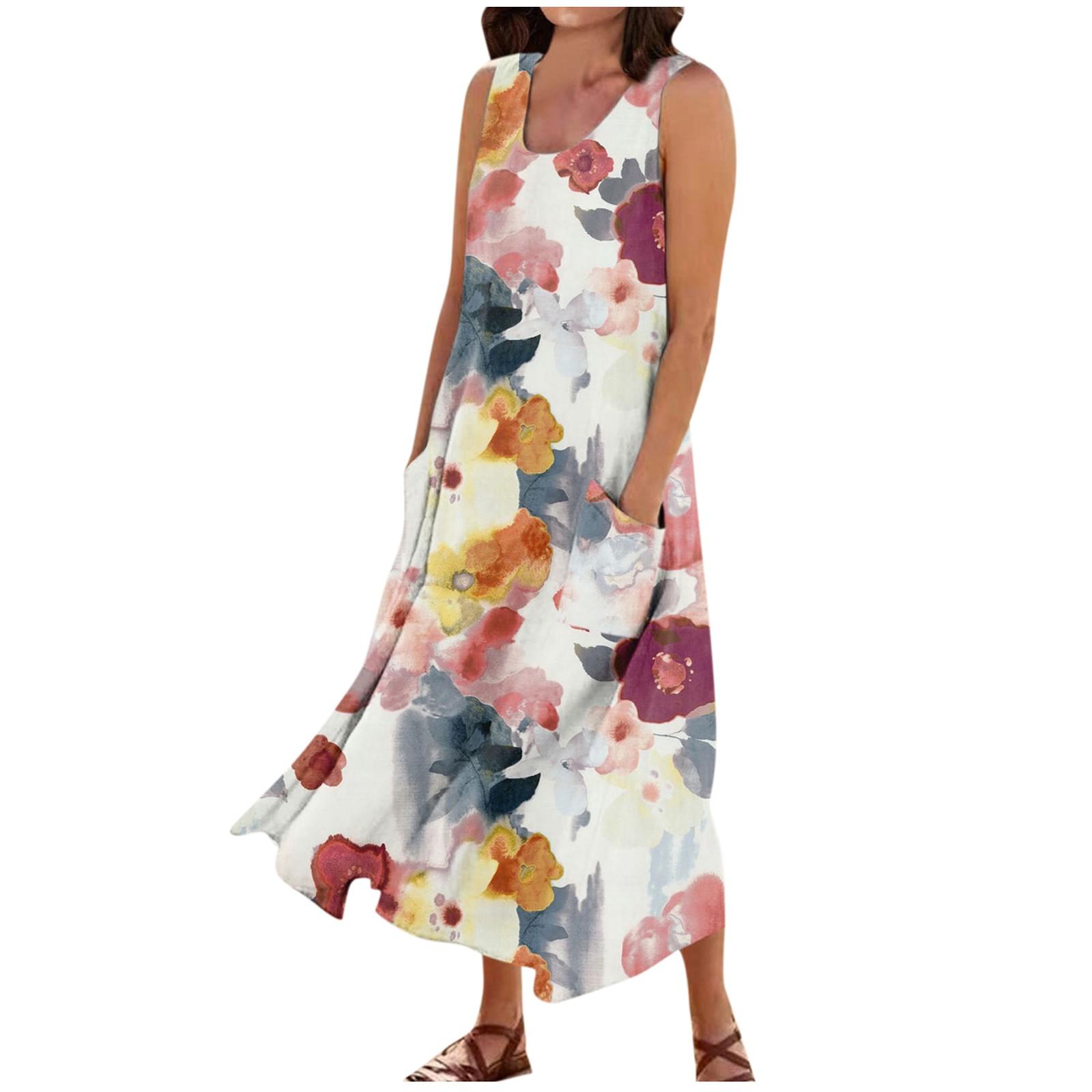 Women s Summer Casual Round Neck Printed Sleeveless Dress With Pockets XL
Women s Summer Casual Round Neck Printed Sleeveless Dress With Pockets XL