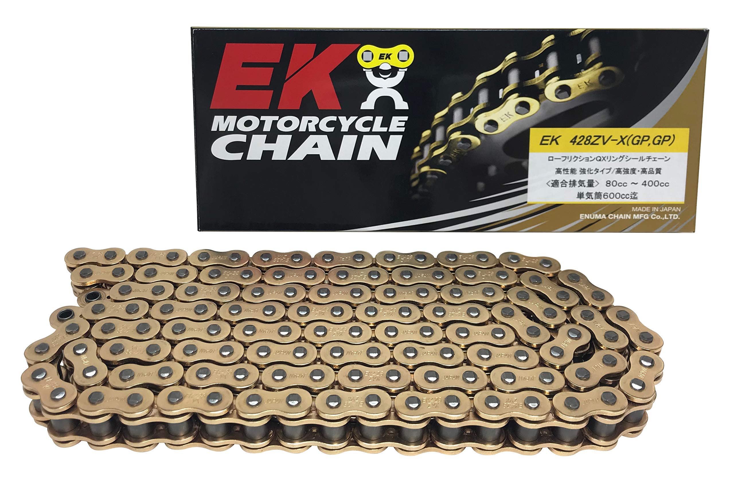 EK Motorcycle Chain Gold 128L SKJ Press Clip QX Ring Seal 428ZV-X (Semi Joint) золотий
EK Motorcycle Chain Gold 128L SKJ Press Clip QX Ring Seal 428ZV-X (Semi Joint) золотий