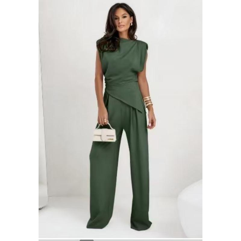 Small-scale, Low-key Luxury Satin Solid-color Round-neck Draped Pleated Slit Blouse and Wide-leg Pants Set for Summer XXL темно-зелений колір
Small-scale, Low-key Luxury Satin Solid-color Round-neck Draped Pleated Slit Blouse and Wide-leg Pants Set for Summer XXL темно-зелений колір