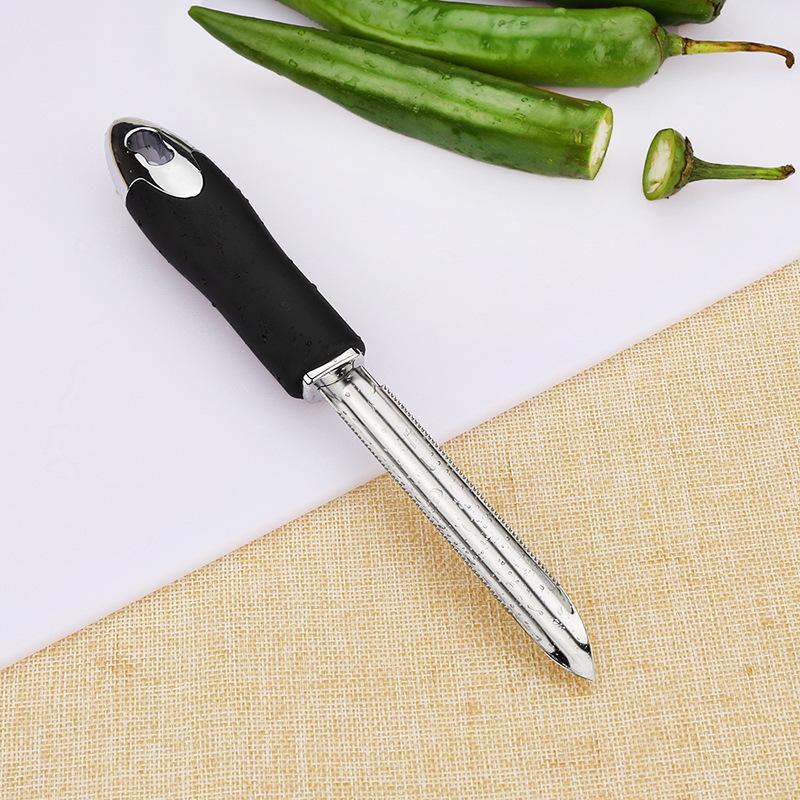 Chili Core Extractor Home Portable Stainless Steel Zucchini Courgette Cucumber Corers Special Kitchen Gadgets with Serrated Edge
Chili Core Extractor Home Portable Stainless Steel Zucchini Courgette Cucumber Corers Special Kitchen Gadgets with Serrated Edge