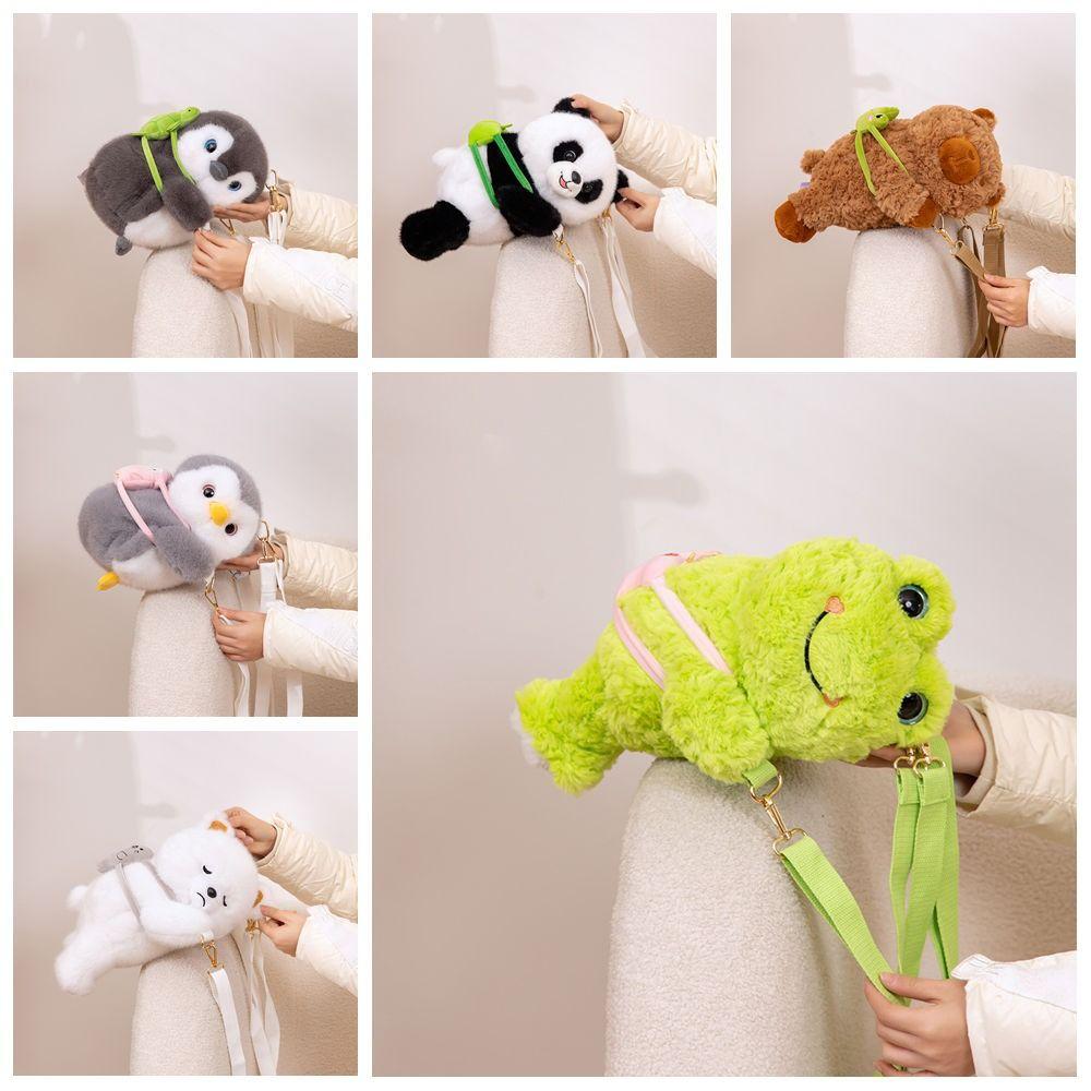 Frog Capybara Plush Backpack PP Cotton Penguin Crossbody Bag Creative Raccoon Plush Bag Friends Style 2
Frog Capybara Plush Backpack PP Cotton Penguin Crossbody Bag Creative Raccoon Plush Bag Friends Style 2