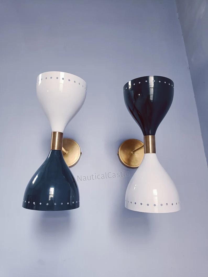 Brass Diablo Wall Sconce Pair: Mid-Century Italian Style білий
Brass Diablo Wall Sconce Pair: Mid-Century Italian Style білий