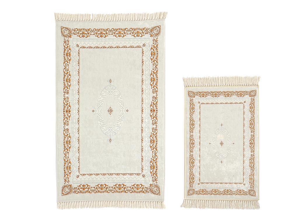 Набор ковриков для ванной Saltanat Rectangle 2 шт. - золото 
Набор ковриков для ванной Saltanat Rectangle 2 шт. - золото