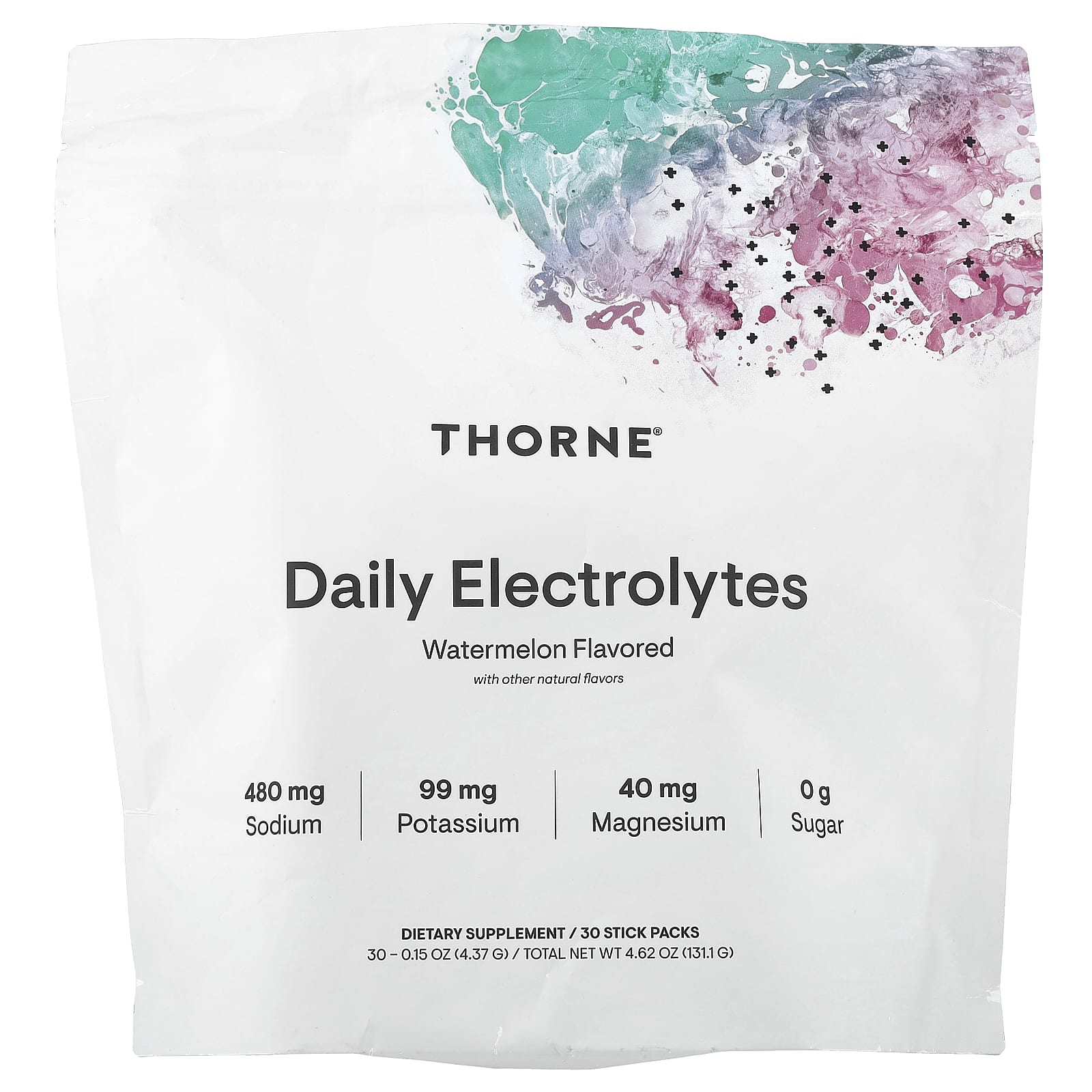 Thorne Daily Electrolyte, Watermelon, 30 Stick Packs, 4.37g (0.15oz) Each
Thorne Daily Electrolyte, Watermelon, 30 Stick Packs, 4.37g (0.15oz) Each