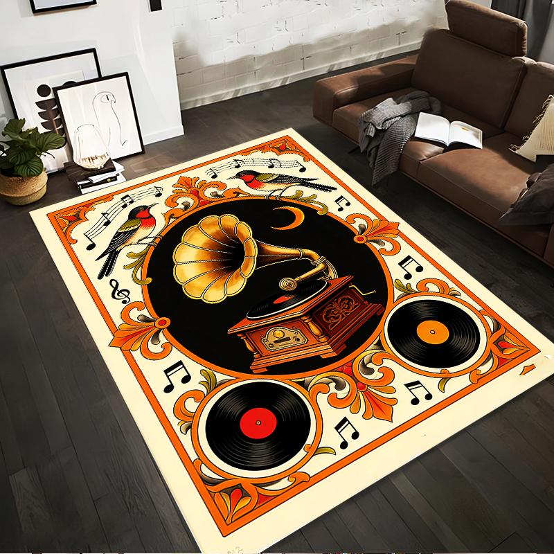 Vintage Phonograph and Vinyl Record Carpet with Birds and Music Notes Suitable for use as an anti-slip for living room bedroom sofas 40x60cm( 15x23in )
Vintage Phonograph and Vinyl Record Carpet with Birds and Music Notes Suitable for use as an anti-slip for living room bedroom sofas 40x60cm( 15x23in )