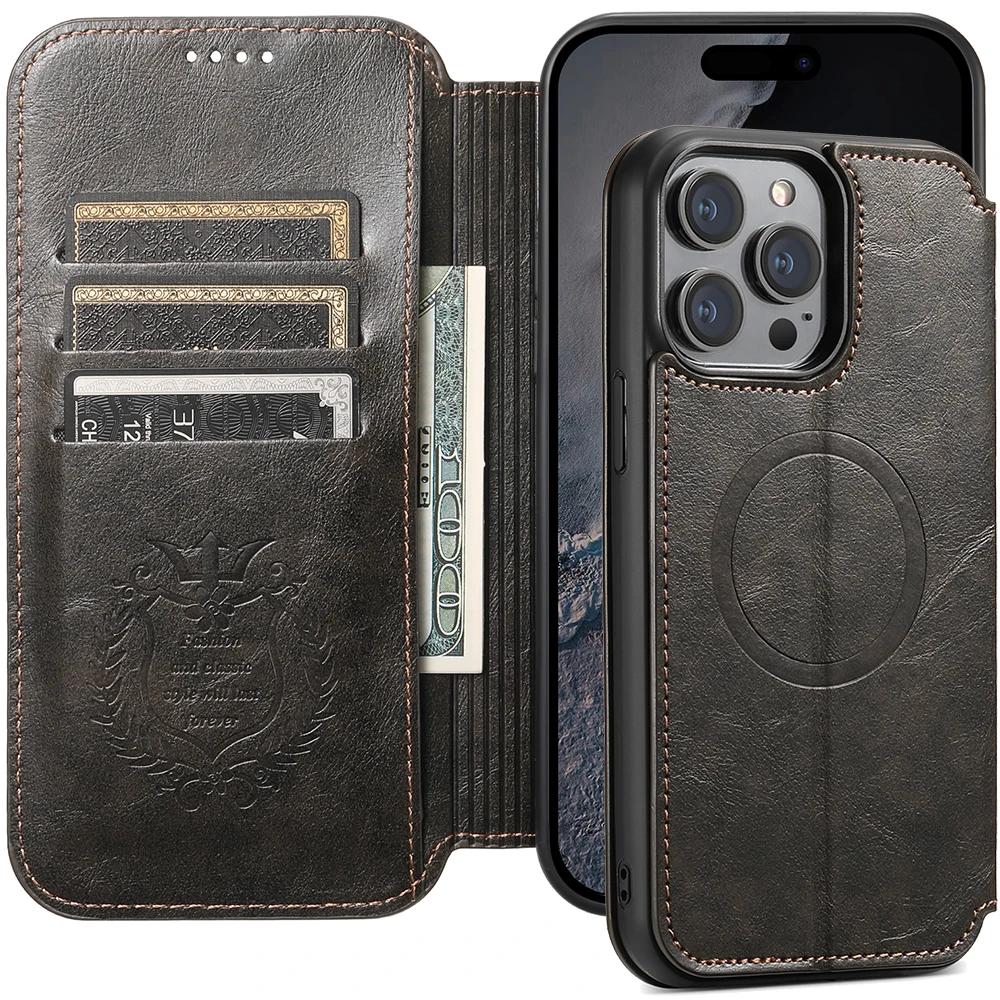 Wireless Charging Leather Wallet Cards Solt Case for IPhone 14 Pro Max 14Plus 15 13 12 for Magsafe Kickstand Magnetic Bag Cover For iphone 13ProMax чёрный
Wireless Charging Leather Wallet Cards Solt Case for IPhone 14 Pro Max 14Plus 15 13 12 for Magsafe Kickstand Magnetic Bag Cover For iphone 13ProMax чёрный