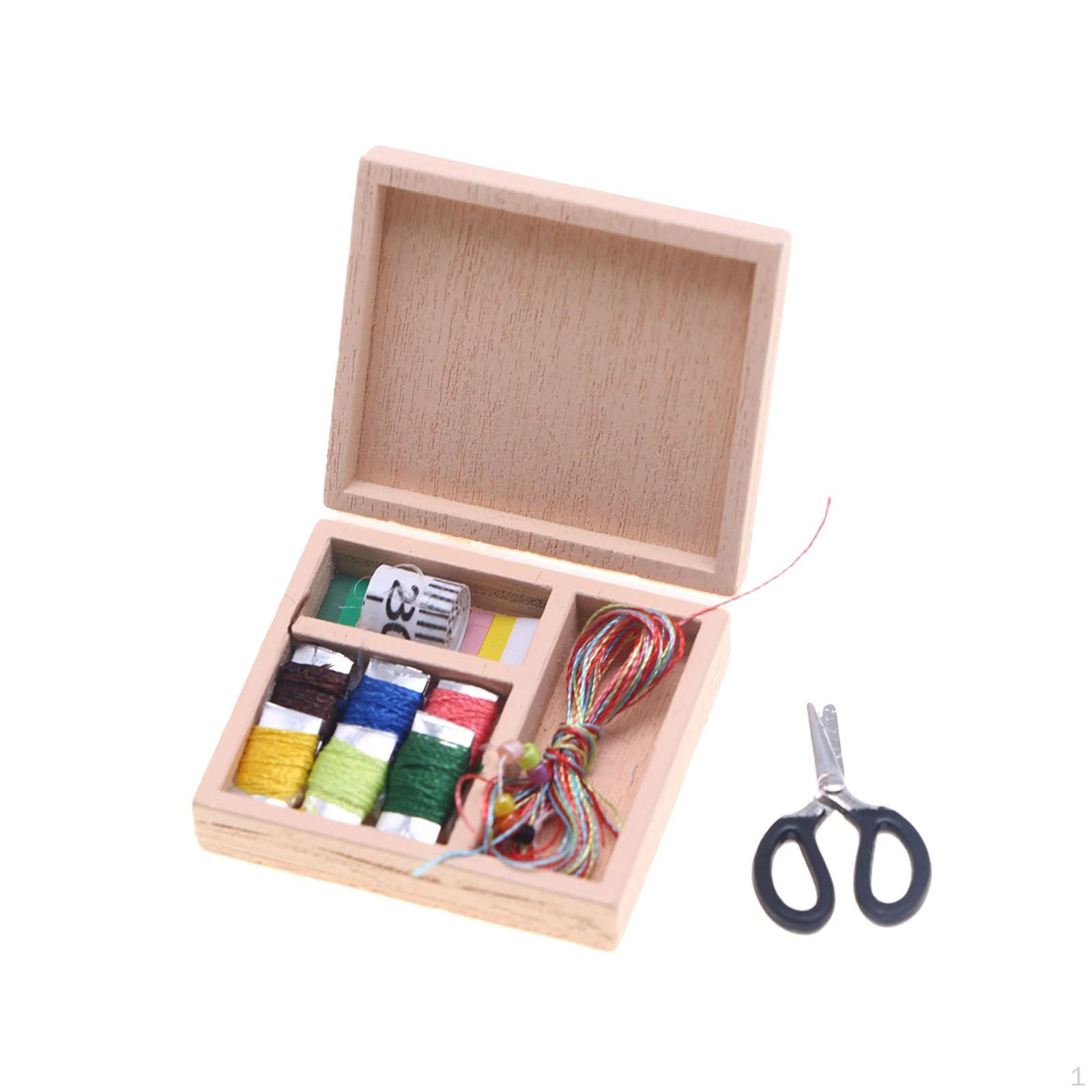 1/12 Dollhouse Miniatures Sewing Box Model for Kids Thimble Thread Pretend Play Props Log Color
1/12 Dollhouse Miniatures Sewing Box Model for Kids Thimble Thread Pretend Play Props Log Color