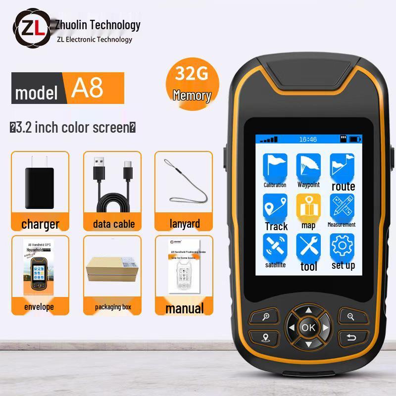 Zhuolin A8 High-Precision Handheld GPS BeiDou Surveying Instrument with Latitude, Longitude, and Elevation Tracking
Zhuolin A8 High-Precision Handheld GPS BeiDou Surveying Instrument with Latitude, Longitude, and Elevation Tracking