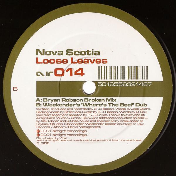 12inch Record NOVA SCOTIA - Loose Leaves AIR014 AIRTIGHT 2001 UK Dance & Electronica Used
12inch Record NOVA SCOTIA - Loose Leaves AIR014 AIRTIGHT 2001 UK Dance & Electronica Used