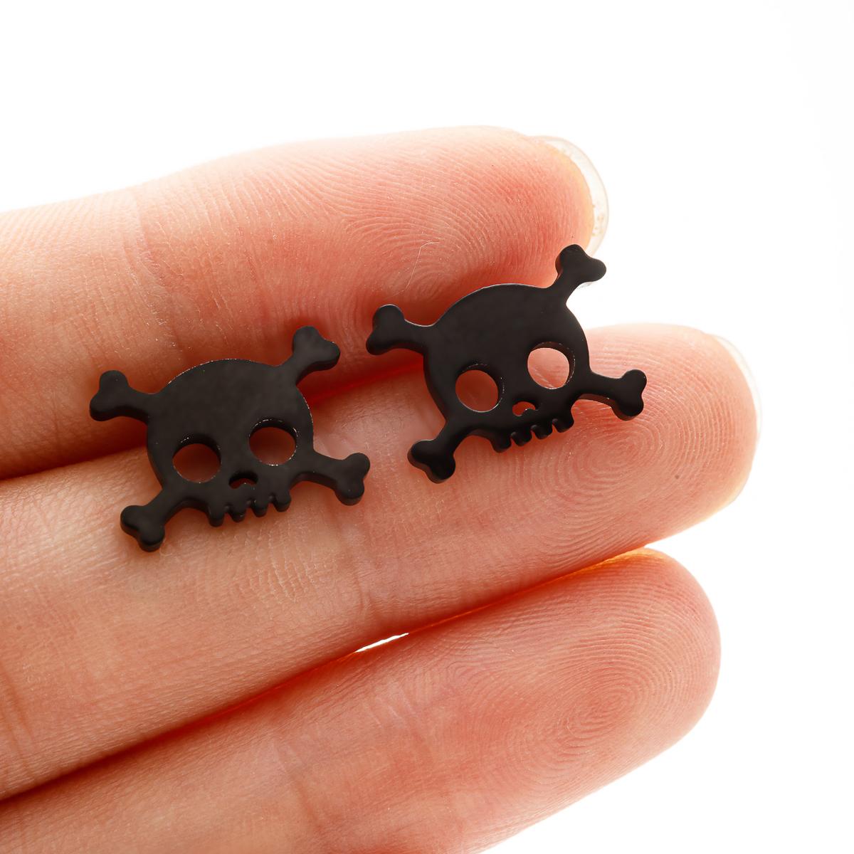 New Gothic Skeleton Skull Simple Stud Earrings For Women Halloween Party Decorations Stainless Steel Ear Piercing Tragus Zircon
New Gothic Skeleton Skull Simple Stud Earrings For Women Halloween Party Decorations Stainless Steel Ear Piercing Tragus Zircon