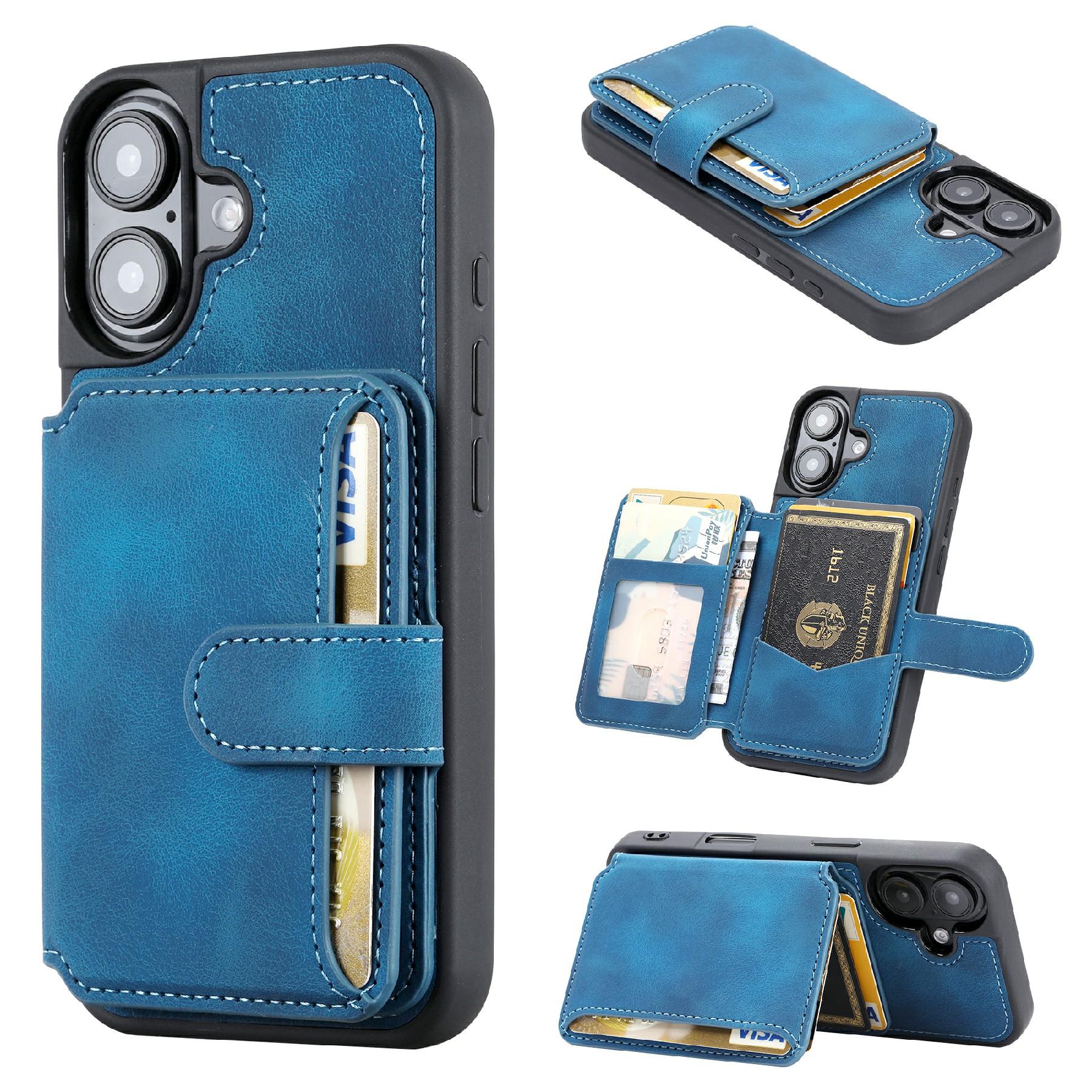 For iPhone 16 Case Wallet Card Slot TPU+PU Leather Back Phone Cover Blue
For iPhone 16 Case Wallet Card Slot TPU+PU Leather Back Phone Cover Blue