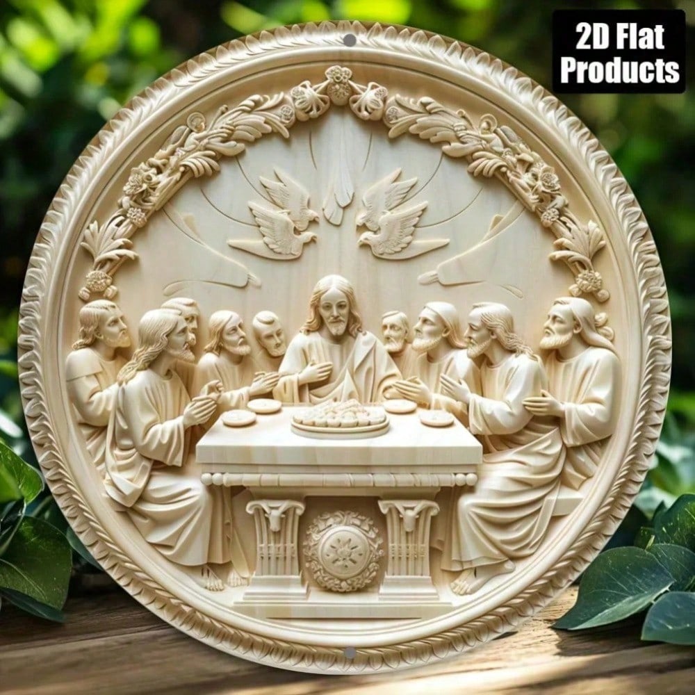 1pc Last Supper Metal Sign Religious Wall Decor Flat Round Aluminum Art Plaque For Home Kitchen Bar Cafe Living Room 20x20 різнокольоровий
1pc Last Supper Metal Sign Religious Wall Decor Flat Round Aluminum Art Plaque For Home Kitchen Bar Cafe Living Room 20x20 різнокольоровий