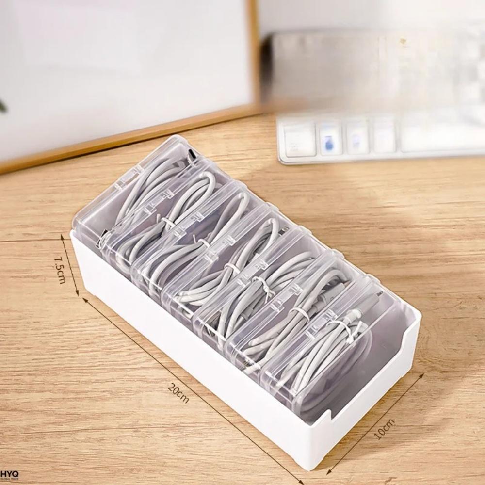 Data Cable Storage Box with 7 Small Compartment Boxes, Desktop Cable Organizer for Office Desk слонова кістка
Data Cable Storage Box with 7 Small Compartment Boxes, Desktop Cable Organizer for Office Desk слонова кістка