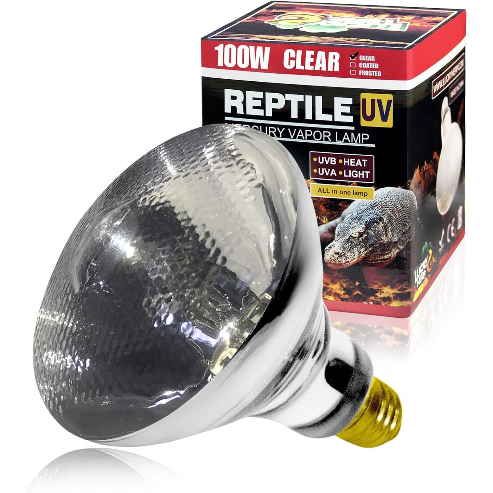 Ультрафиолетовый светильник LUCKY HERP Solar Glow UV 100W Reptile Light Basking воссоздает естественный солнечный свет, идеально подходит для рептилий и амфибий UVA+UVB
Ультрафиолетовый светильник LUCKY HERP Solar Glow UV 100W Reptile Light Basking воссоздает естественный солнечный свет, идеально подходит для рептилий и амфибий UVA+UVB