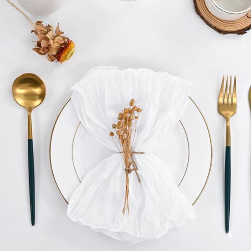 Мятые декоративные тканевые салфетки Многоразовые марлевые салфетки для ужина из муслина для свадебного декора, домашней сервировки и особых мероприятий
Мятые декоративные тканевые салфетки Многоразовые марлевые салфетки для ужина из муслина для свадебного декора, домашней сервировки и особых мероприятий