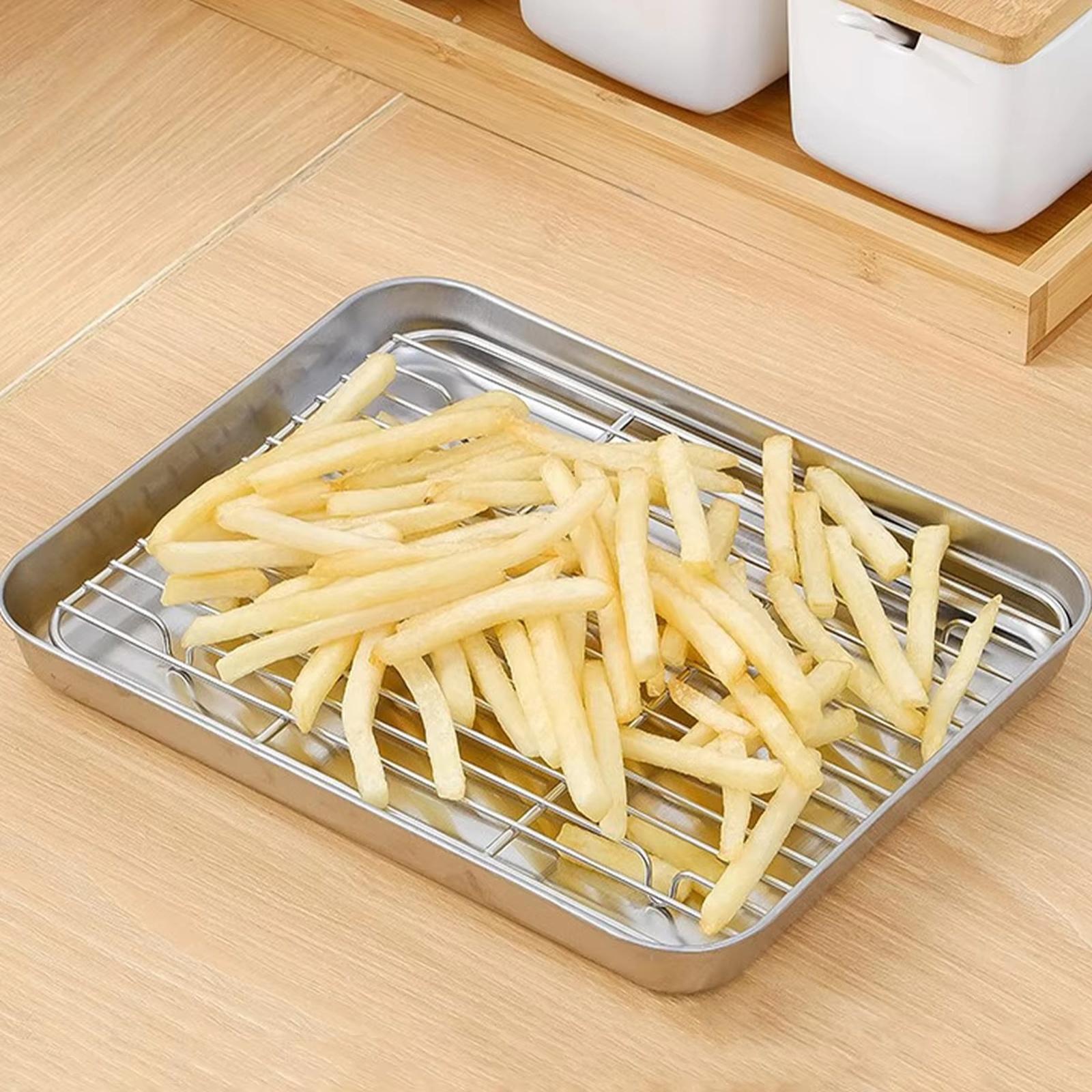 Stainless Steel Baking Sheet with Cooling Rack Set for Oven Cooking Roasting and Grilling Dishwasher Safe Heavy Duty Design one size серебряный
Stainless Steel Baking Sheet with Cooling Rack Set for Oven Cooking Roasting and Grilling Dishwasher Safe Heavy Duty Design one size серебряный