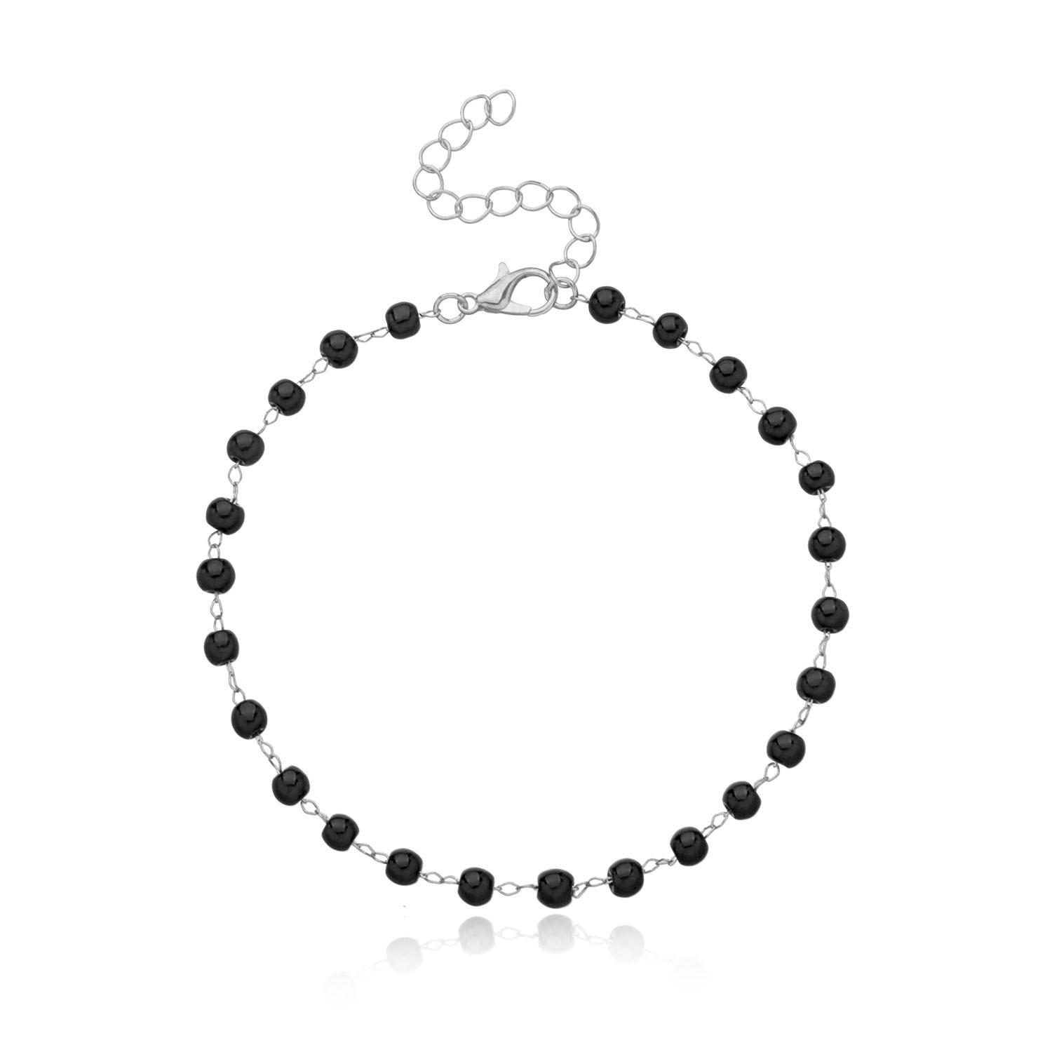 Accessories, fashionable black glass bead anklet, handmade trendy metal chain beach anklet срібний
Accessories, fashionable black glass bead anklet, handmade trendy metal chain beach anklet срібний
