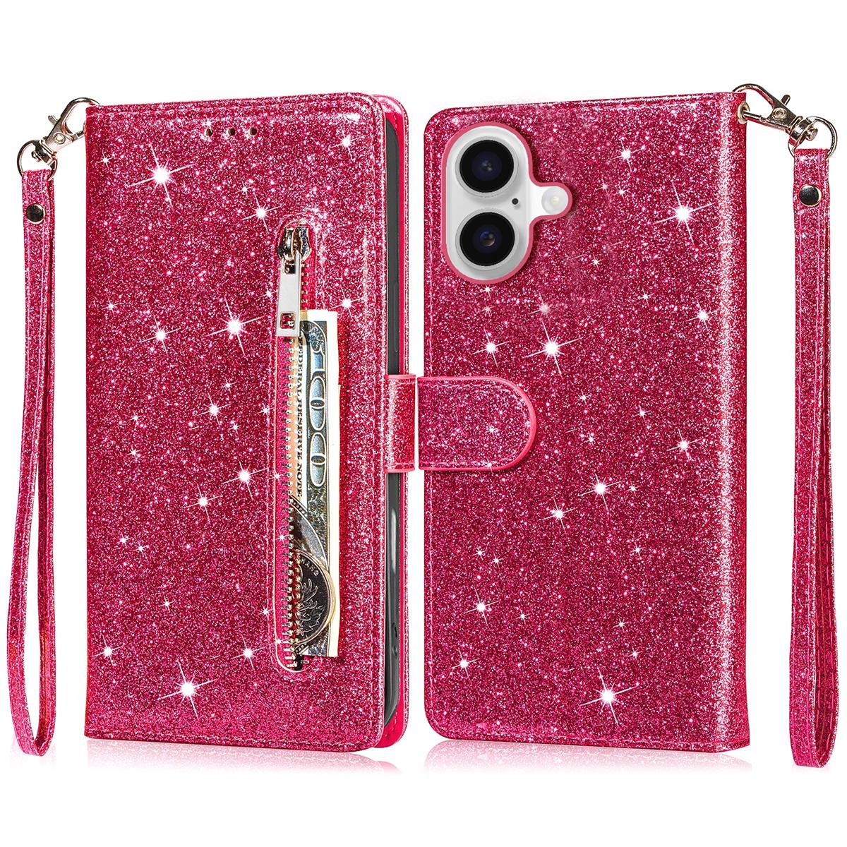 Для iPhone 16 Plus Чехол-подставка с блестками Кожаный чехол для телефона Карман на молнии Rose
Для iPhone 16 Plus Чехол-подставка с блестками Кожаный чехол для телефона Карман на молнии Rose