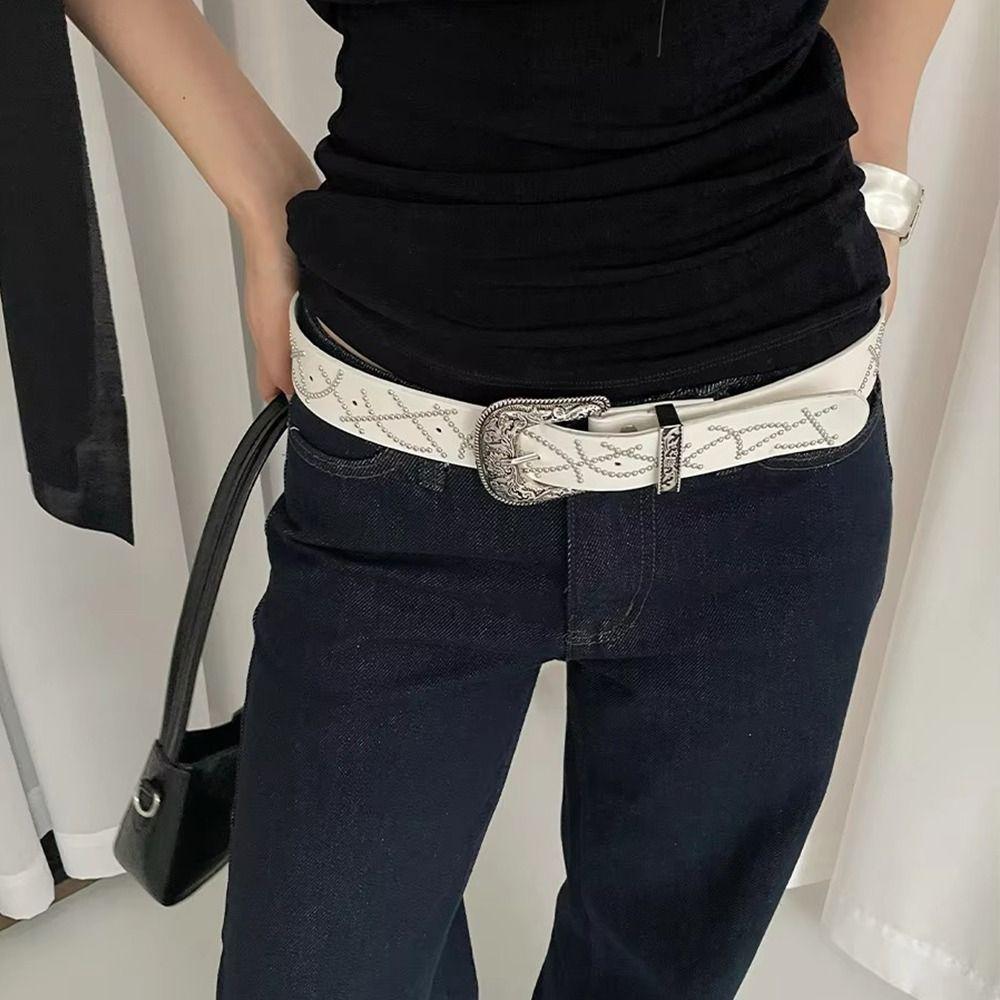 Black White Women s Belt Korean Dress Jeans Belt High-End Buckle Waist Belt Spicy Girls білий
Black White Women s Belt Korean Dress Jeans Belt High-End Buckle Waist Belt Spicy Girls білий