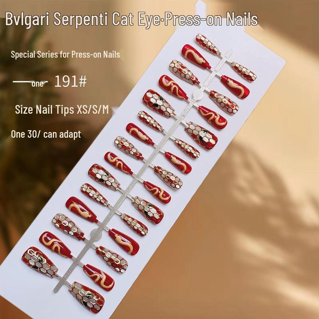 Luxurious New Year Snake Head Cat Eye Nail Art – Pre-Made, Light, and Wearable High-End Fake Nails
Luxurious New Year Snake Head Cat Eye Nail Art – Pre-Made, Light, and Wearable High-End Fake Nails