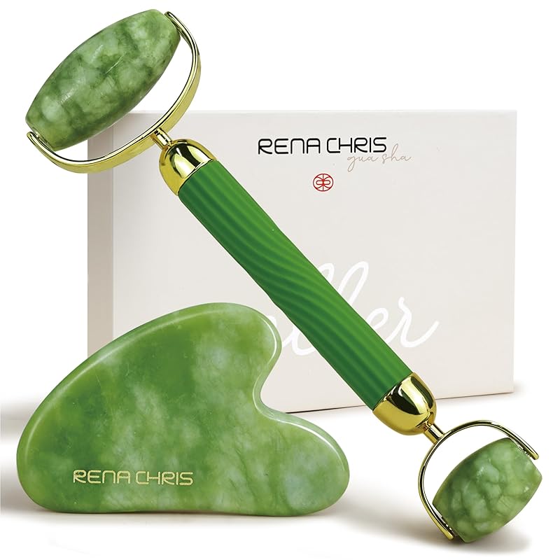 Rena Chris Gua Sha and Face Roller Set: Anti-Breakage Jade Roller for Long-Lasting Use, Jawline Sculpting and Puffiness Reducing, Gua Sha Facial зелений
Rena Chris Gua Sha and Face Roller Set: Anti-Breakage Jade Roller for Long-Lasting Use, Jawline Sculpting and Puffiness Reducing, Gua Sha Facial зелений