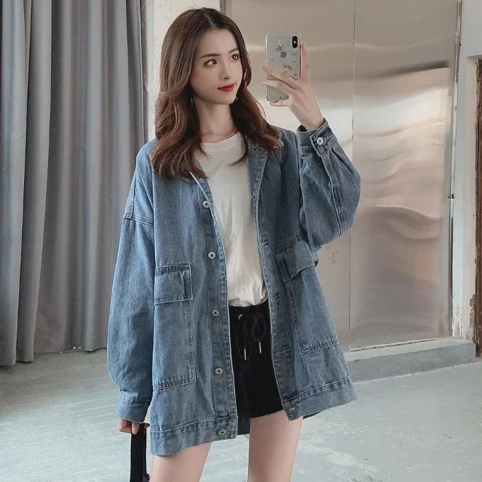 Women s Retro Hong Kong Style Denim Jacket - 2020 Autumn/Winter Loose Fit, Korean Version BF Versatile Workwear Coat, Women s Trend. Small джинсовий синього кольору
Women s Retro Hong Kong Style Denim Jacket - 2020 Autumn/Winter Loose Fit, Korean Version BF Versatile Workwear Coat, Women s Trend. Small джинсовий синього кольору