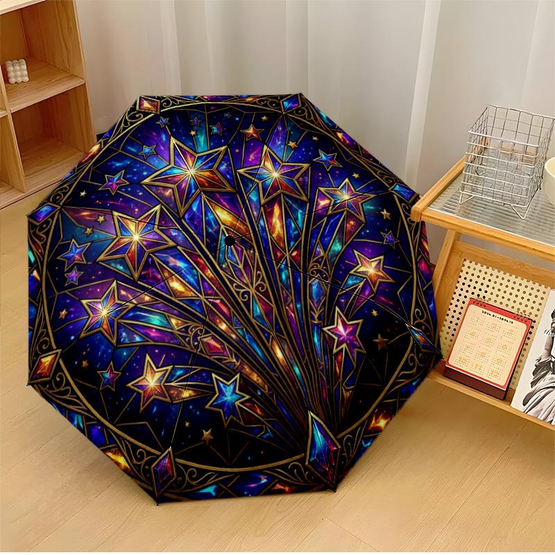 Vibrant Cosmic Stars and Galaxies Printed umbrella windproof folding umbrella portable sun and rain umbrella suitable for gifting
Vibrant Cosmic Stars and Galaxies Printed umbrella windproof folding umbrella portable sun and rain umbrella suitable for gifting