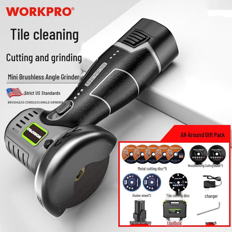 WORKPRO Міні безщіткова акумуляторна кутова шліфмашина (болгарка) з штекером CN (адаптер в комплекті)
WORKPRO Міні безщіткова акумуляторна кутова шліфмашина (болгарка) з штекером CN (адаптер в комплекті)