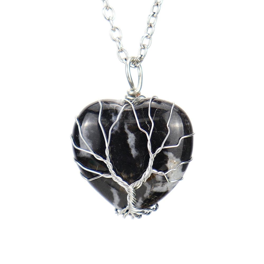 Natural Crystal Stone Tiger Stone Heart-Shaped Love Winding Tree Of Life Pendant Necklace N640
Natural Crystal Stone Tiger Stone Heart-Shaped Love Winding Tree Of Life Pendant Necklace N640
