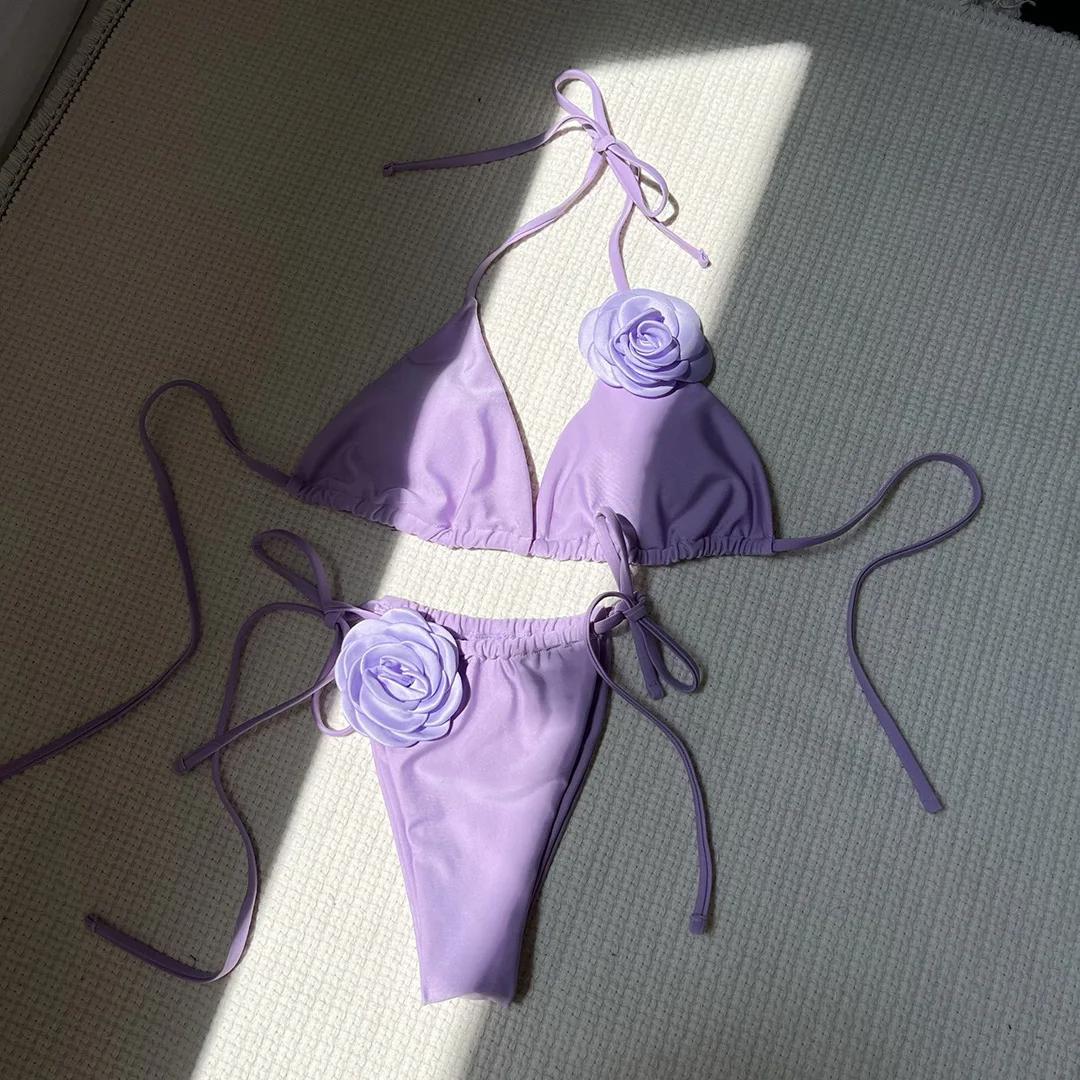 8 Colors 3D Flowers Halter Strappy Bikini Women Swimwear Female Swimsuit Two-pieces Bikini set Bather Bathing Suit Swim L фіолетовий
8 Colors 3D Flowers Halter Strappy Bikini Women Swimwear Female Swimsuit Two-pieces Bikini set Bather Bathing Suit Swim L фіолетовий