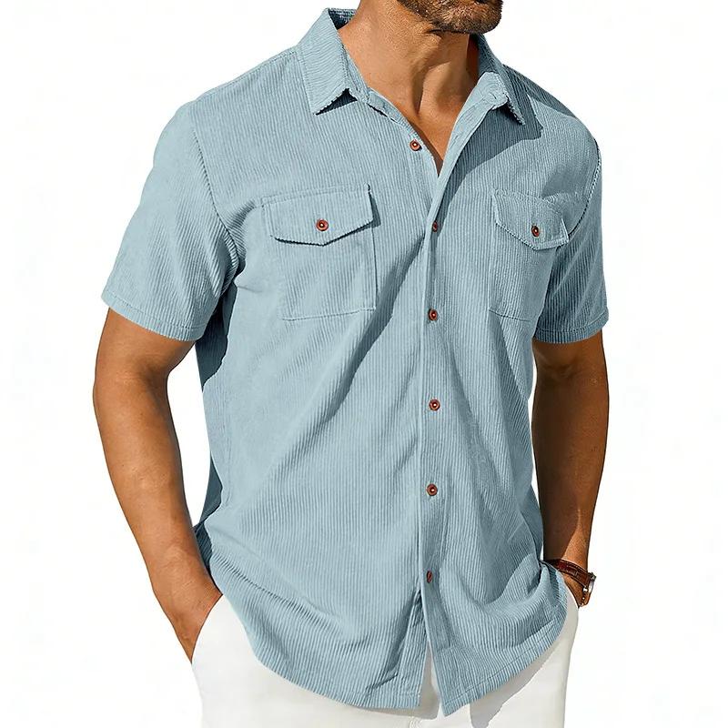 Summer Corduroy Loose Short Sleeve Shirt Turn-down Collar Business Casual Men s Lightweight Comfortable Blouse S світло-синій колір
Summer Corduroy Loose Short Sleeve Shirt Turn-down Collar Business Casual Men s Lightweight Comfortable Blouse S світло-синій колір
