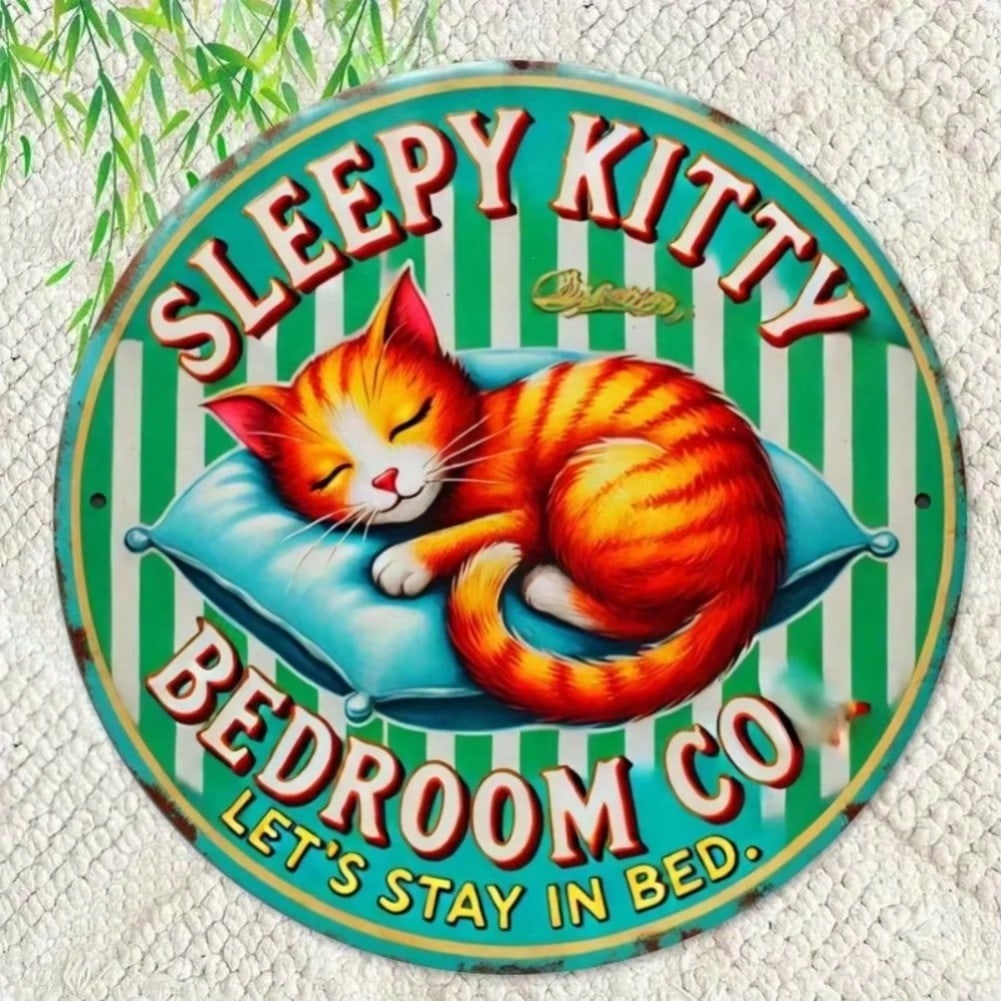 Let s Stay In Bed 2D Round Metal Sign Sleeping Cat Wall Art Easy Hang Home Decor 20x20 різнокольоровий
Let s Stay In Bed 2D Round Metal Sign Sleeping Cat Wall Art Easy Hang Home Decor 20x20 різнокольоровий
