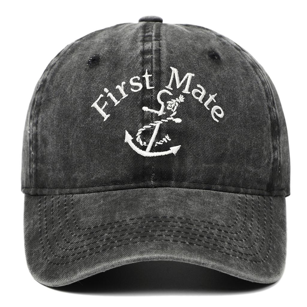 Vintage Wash First Mate Embroidered Baseball Cap With Adjustable Strap For Casual Wear Black
Vintage Wash First Mate Embroidered Baseball Cap With Adjustable Strap For Casual Wear Black