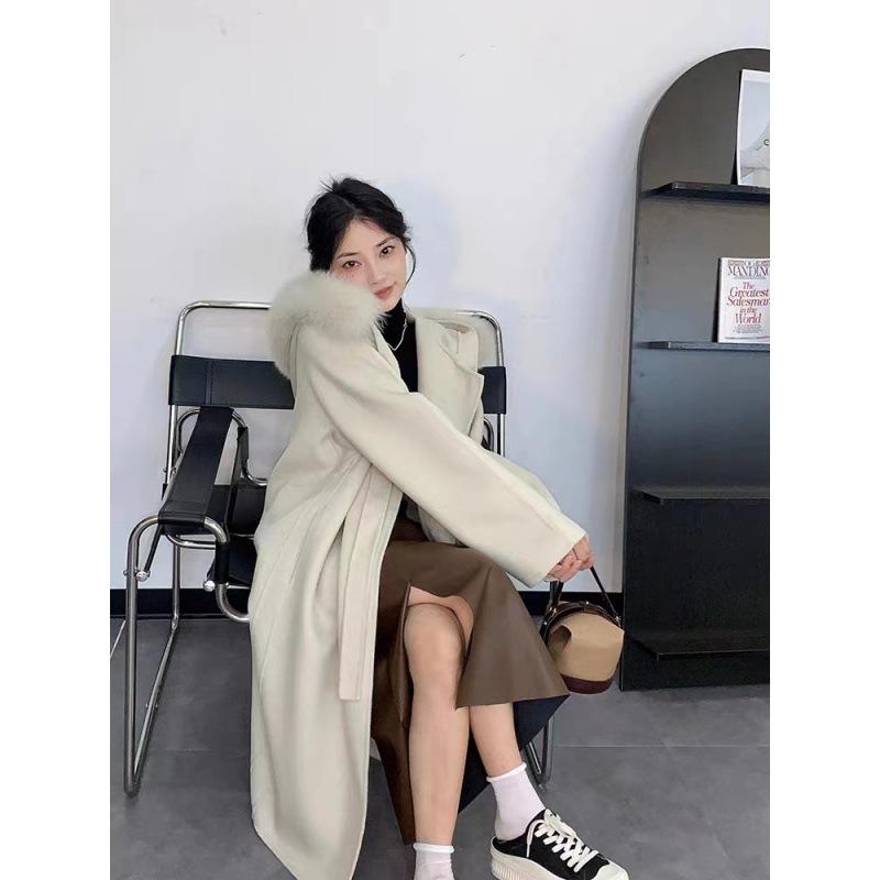 Осень и зима свободное средней длины и длинное пальто-кокон с капюшоном и воротником из большого лисьего меха, двустороннее шерстяное пальто женское M
Осень и зима свободное средней длины и длинное пальто-кокон с капюшоном и воротником из большого лисьего меха, двустороннее шерстяное пальто женское M