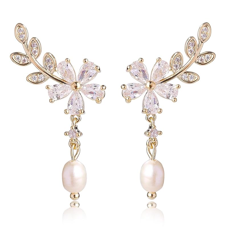 VICAKER simple design Sparkling fashion Pearl branch shape wreath zirconia earrings ladies Popularity Compatible with metal allergies ring earrings
VICAKER simple design Sparkling fashion Pearl branch shape wreath zirconia earrings ladies Popularity Compatible with metal allergies ring earrings