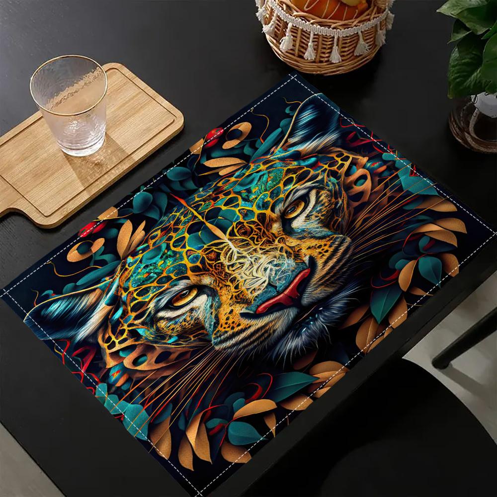Leopard And Flowers Anti skidding Dining Table Pads Heat Resistant Guard Countertop Protector Decor mat 30x45cm-4PC
Leopard And Flowers Anti skidding Dining Table Pads Heat Resistant Guard Countertop Protector Decor mat 30x45cm-4PC