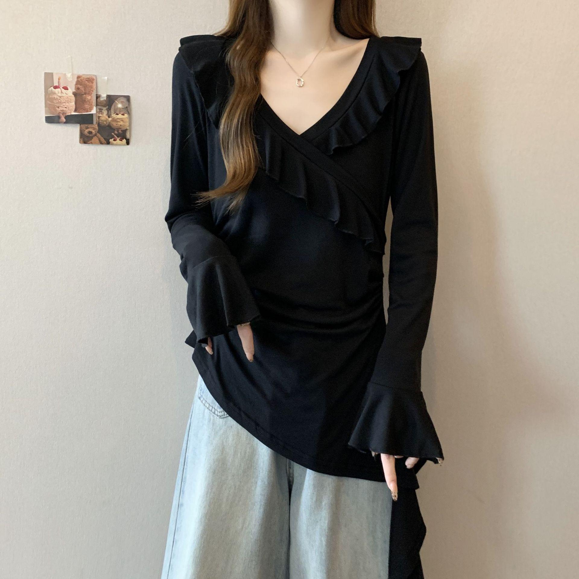 Plus Size Velvet V-Neck Ruffle T-Shirt - 2025 Autumn Collection: Stylish & Slimming for Chubby Women XL (121-140 jin) чорний
Plus Size Velvet V-Neck Ruffle T-Shirt - 2025 Autumn Collection: Stylish & Slimming for Chubby Women XL (121-140 jin) чорний