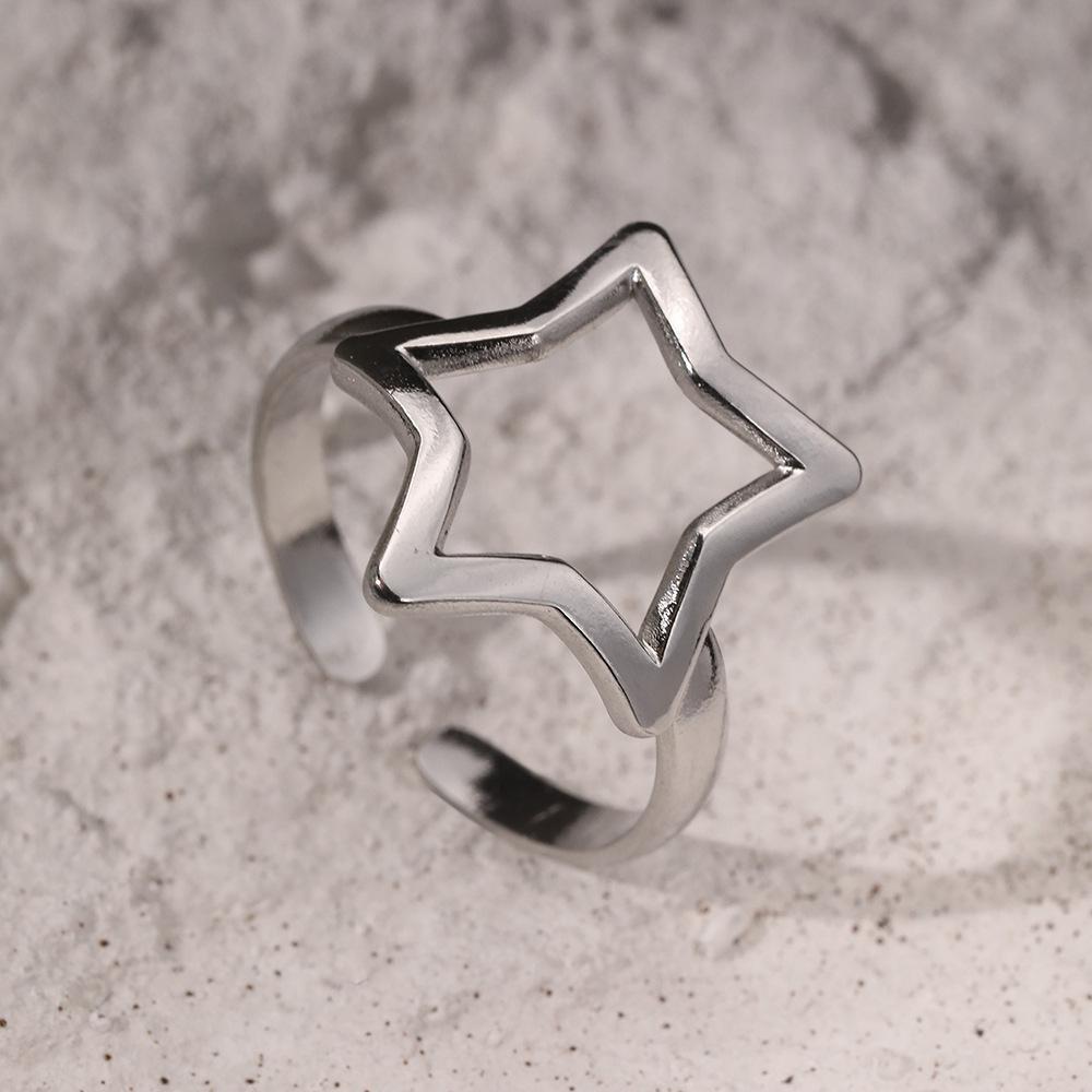 Hollow Star Women Ring Stainless Steel Gold Color Trendy Finger Ring Minimalist Zircon Gift Wholesale Open
Hollow Star Women Ring Stainless Steel Gold Color Trendy Finger Ring Minimalist Zircon Gift Wholesale Open
