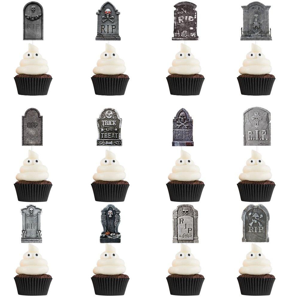 12pcs Various Styles Halloween Tombstone Cupcake Toppers Cupcake Wrappers Home Use B
12pcs Various Styles Halloween Tombstone Cupcake Toppers Cupcake Wrappers Home Use B