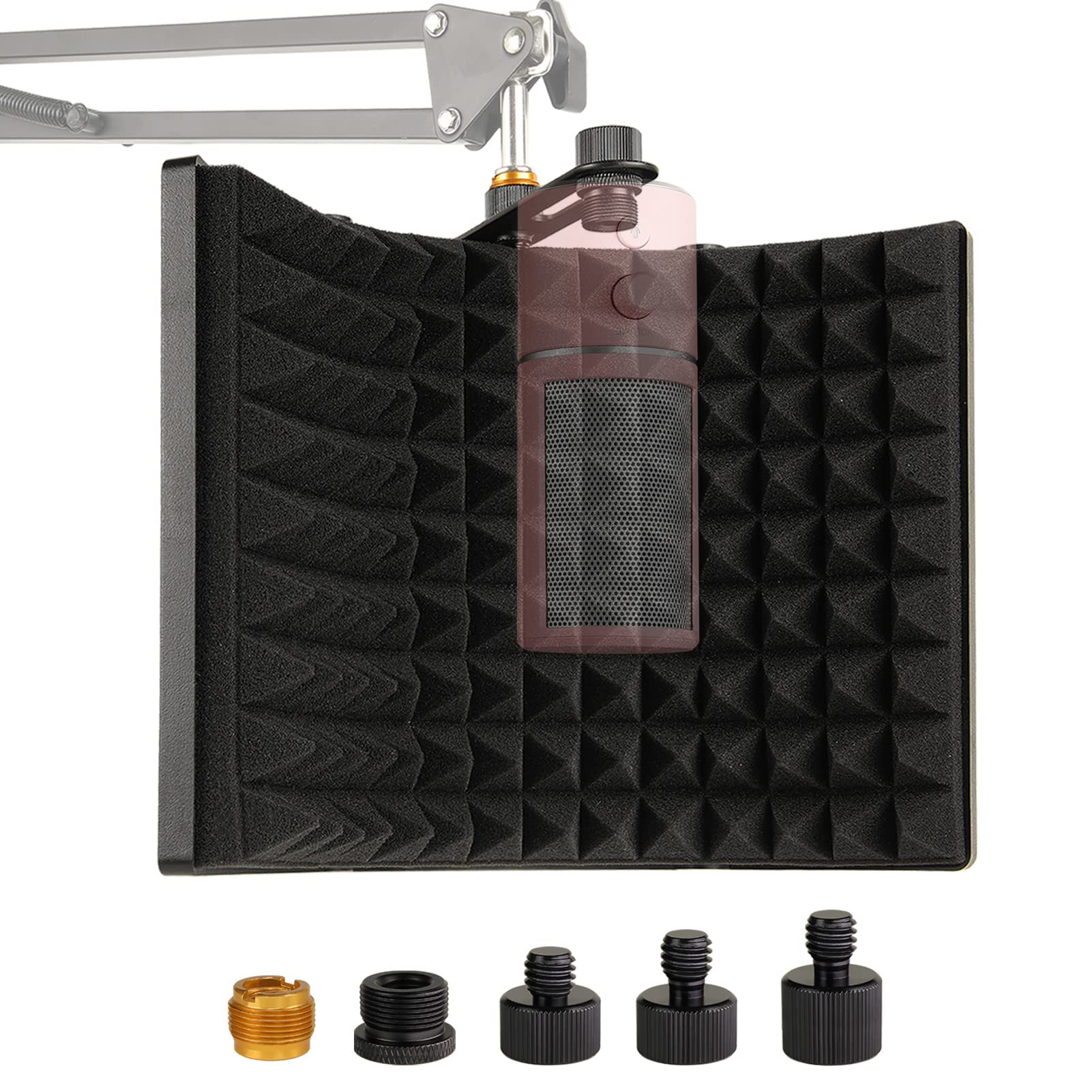 Frgyee Microphone Isolation Shield Foldable Microphone Sound Absorbing Foam Condenser Microphone Mic Arm Stand Recording Equipment Studio Filter 
Frgyee Microphone Isolation Shield Foldable Microphone Sound Absorbing Foam Condenser Microphone Mic Arm Stand Recording Equipment Studio Filter